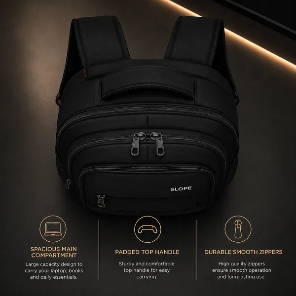 Black_And_Grey_Polyester_Multi-Compartment_Backpack