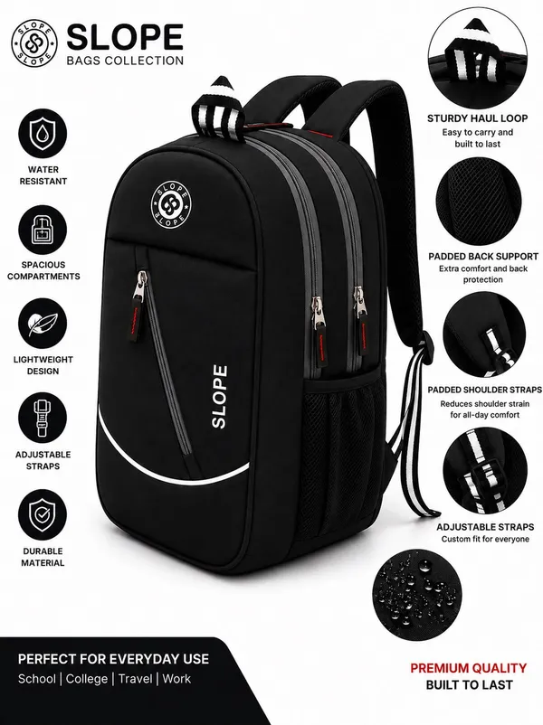 Black_Water_Resistant_Multi-Compartment_Backpack