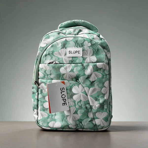 Mint_Green_Printed_Pvc_Floral_Backpack_For_Students
