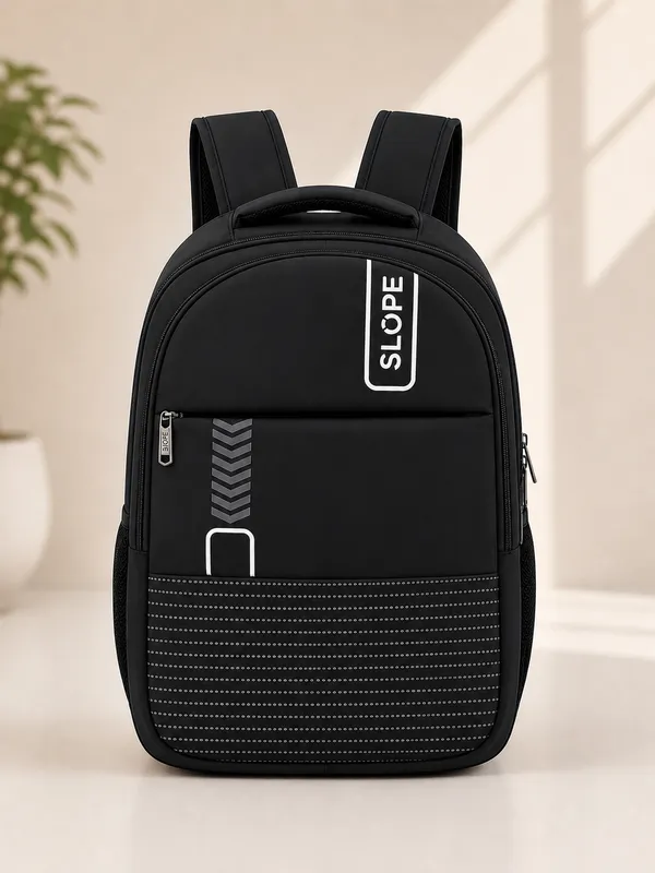 Black_Polyester_Multi-Compartment_Backpack_For_Students