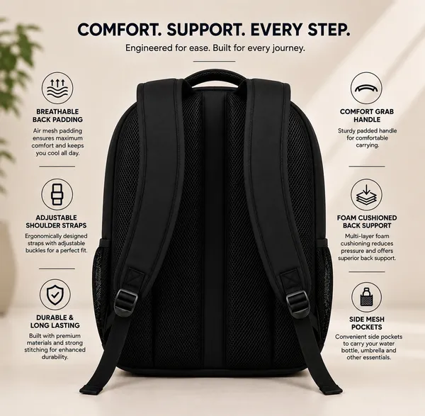 Black_Polyester_Multi-Compartment_Backpack_For_Students