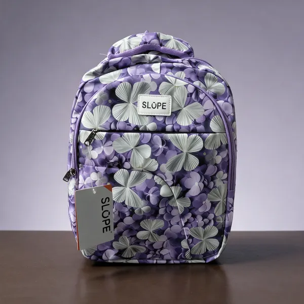 Purple_Printed_Pvc_Floral_Grey_Accent_Backpack_For_Students
