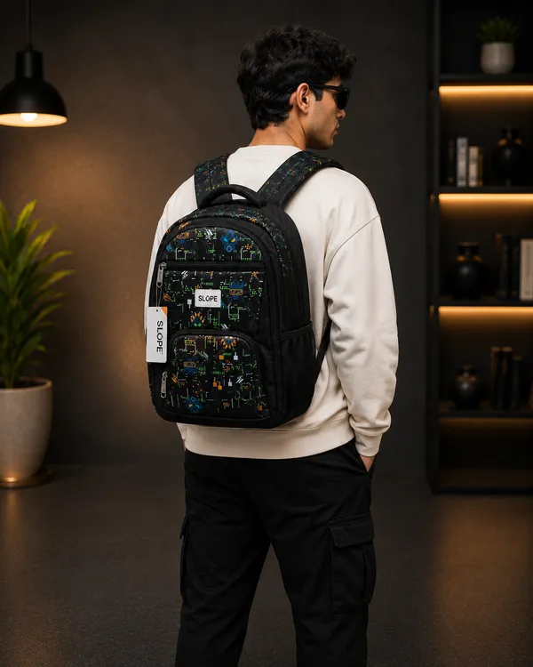 Black_Polyester_Geometric_Print_Backpack_For_Students