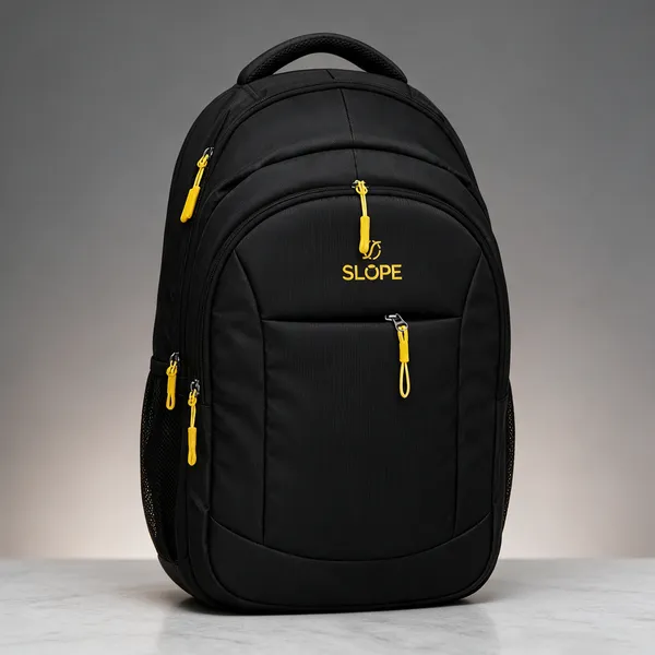 Black_Polyurethane_Water_Resistant_Laptop_Backpack_For_Unisex
