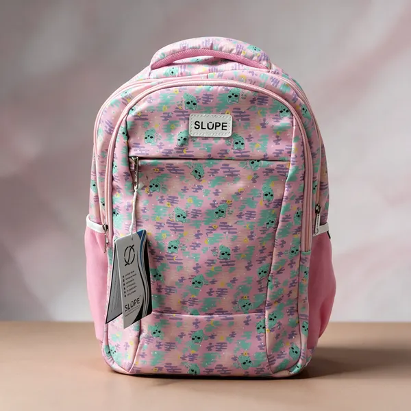 Pink_Polyester_Abstract_Graphic_Multi-Compartment_Backpack