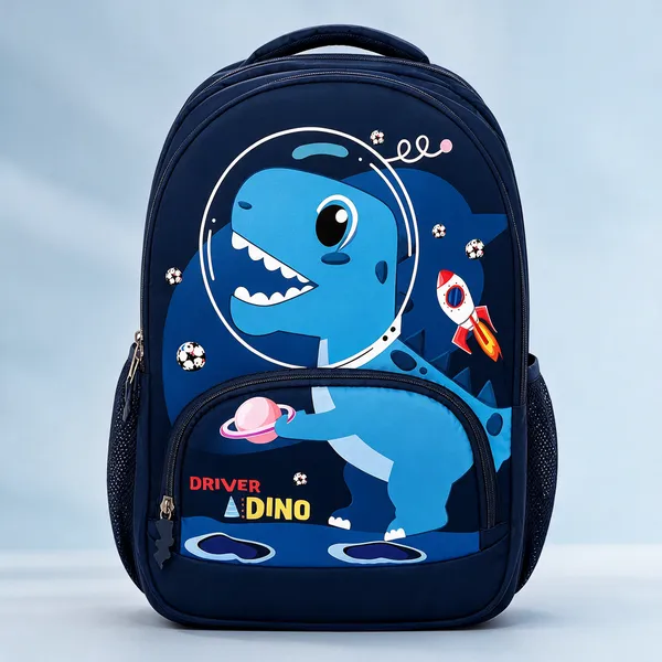 Navy_Polyester_Dinosaur_Print_Kids_Backpack