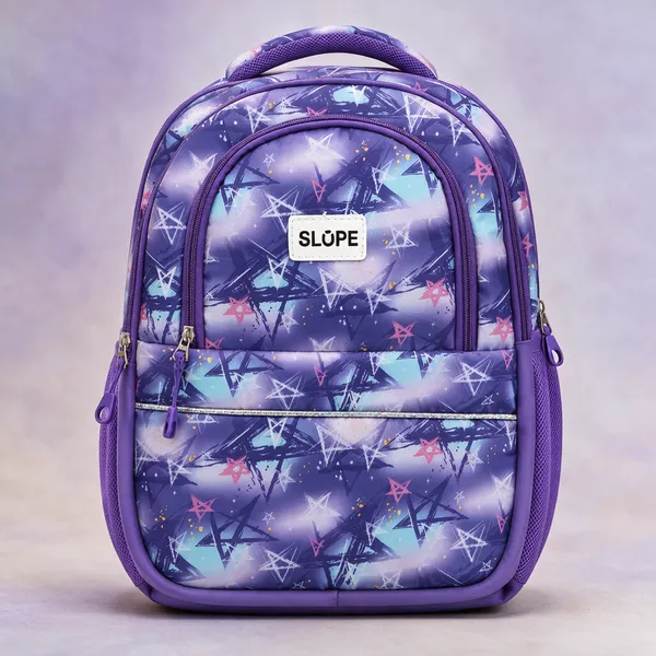 Black_Polyester_Star_Print_School_Backpack_For_Students