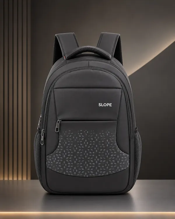 Grey_Polyester_Geometric_Print_Casual_Backpack