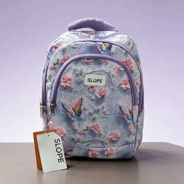 Light_Blue_Pvc_Floral_Print_Multi-Compartment_Backpack