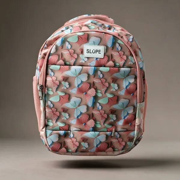 Pink_Printed_Pvc_Floral_Multi-Compartment_Backpack_For_Students