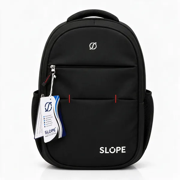 Black_Polyurethane_Multi-Pocket_Backpack