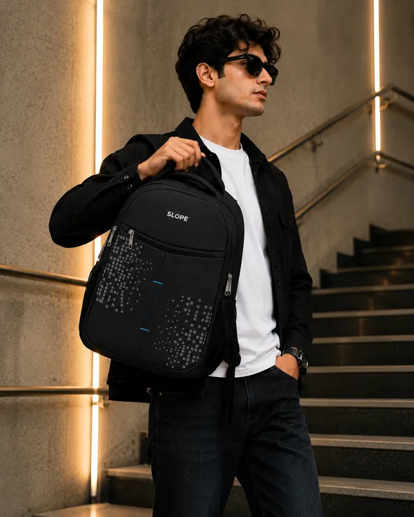 Black_Polyester_Pixel_Print_Multi-Compartment_Backpack