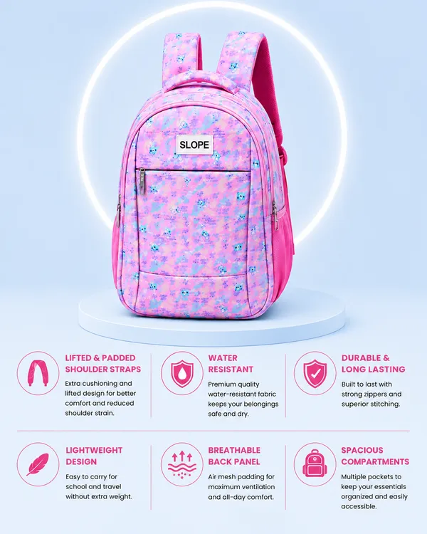 Pink_Polyester_Abstract_Graphic_Multi-Compartment_Backpack