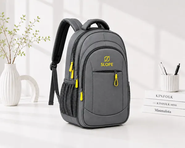 Grey_Polyester_Multi-Compartment_Backpack_For_Students
