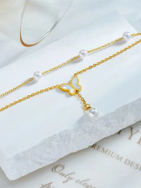 Gold_Tone_Pearl_Butterfly_Bracelet_For_Women