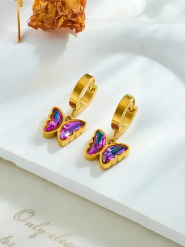 Gold_Tone_Butterfly_Drop_Earrings_For_Women