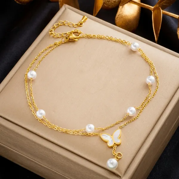 Gold_Tone_Pearl_Butterfly_Bracelet_For_Women