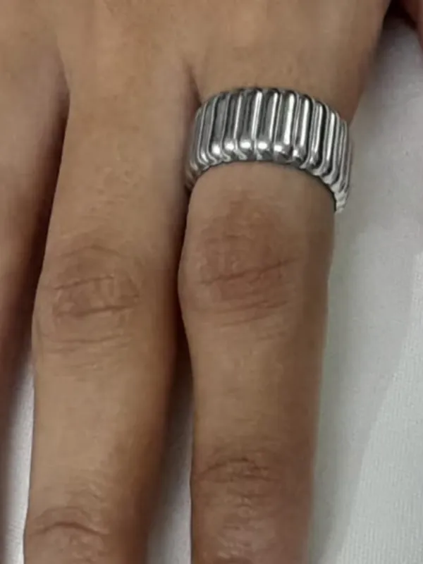 Silver-Tone_Ribbed_Adjustable_Ring_For_Women