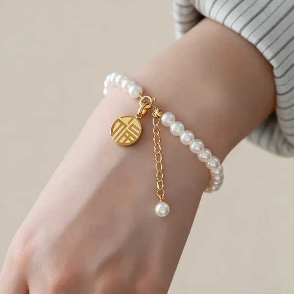 White_Pearl_Charm_Bracelet_For_Women