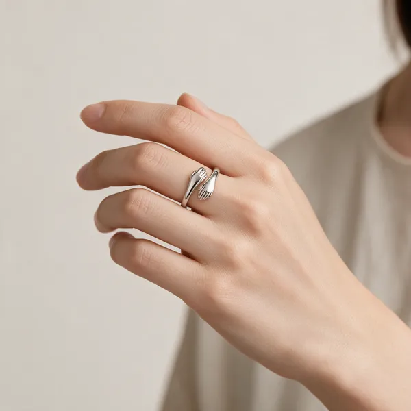 Silver_Tone_Open_Hand_Design_Ring_For_Unisex