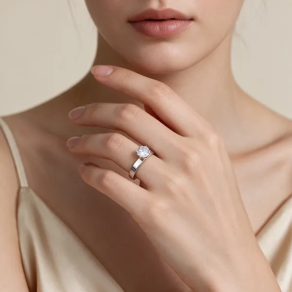 Silver_Tone_Solitaire_Ring_For_Women