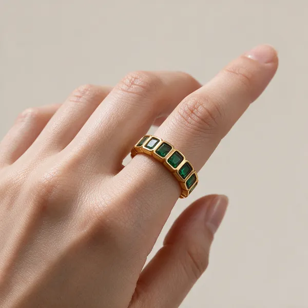 Gold-Tone_Green_Stone_Open_Ring_For_Women