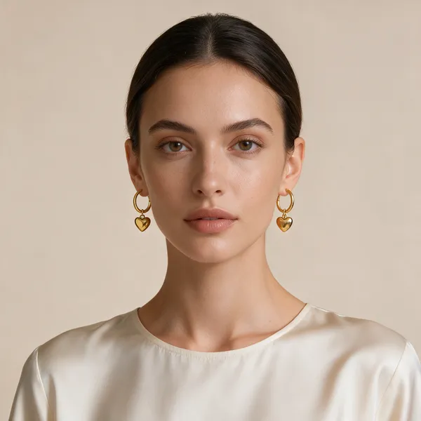 Gold_Tone_Heart_Charm_Hoop_Earrings_For_Women
