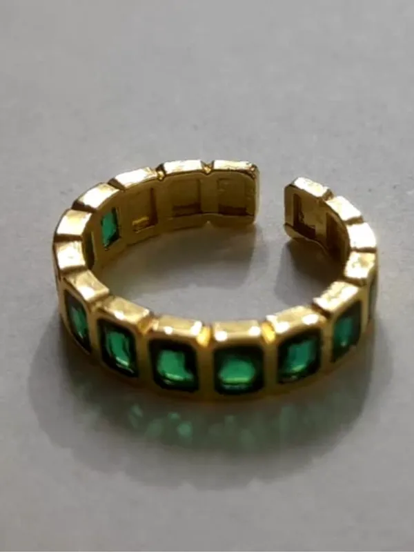 Gold-Tone_Green_Stone_Open_Ring_For_Women