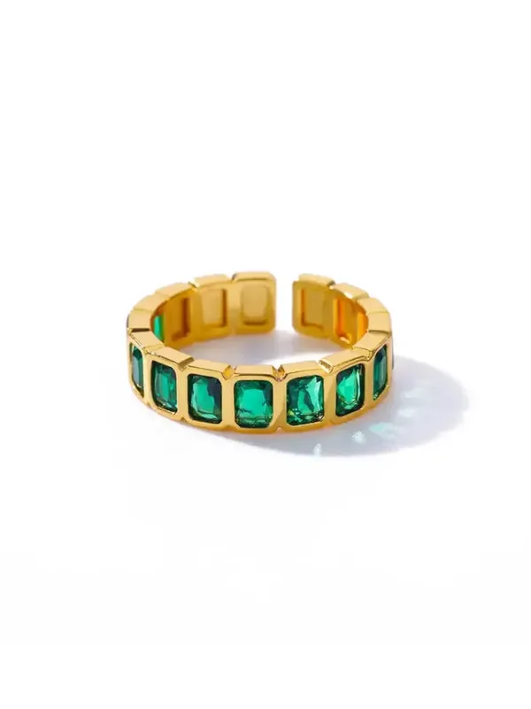 Gold-Tone_Green_Stone_Open_Ring_For_Women