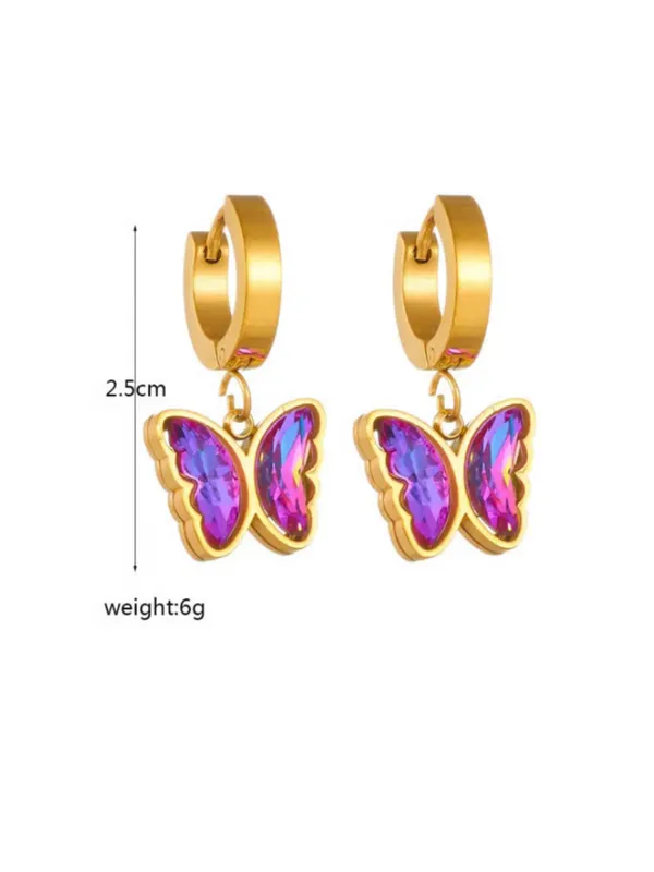 Gold_Tone_Butterfly_Drop_Earrings_For_Women