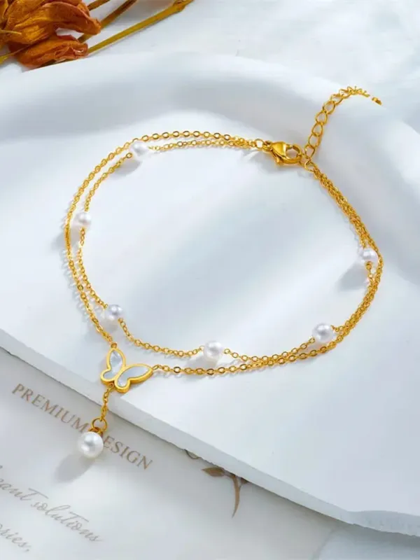 Gold_Tone_Pearl_Butterfly_Bracelet_For_Women
