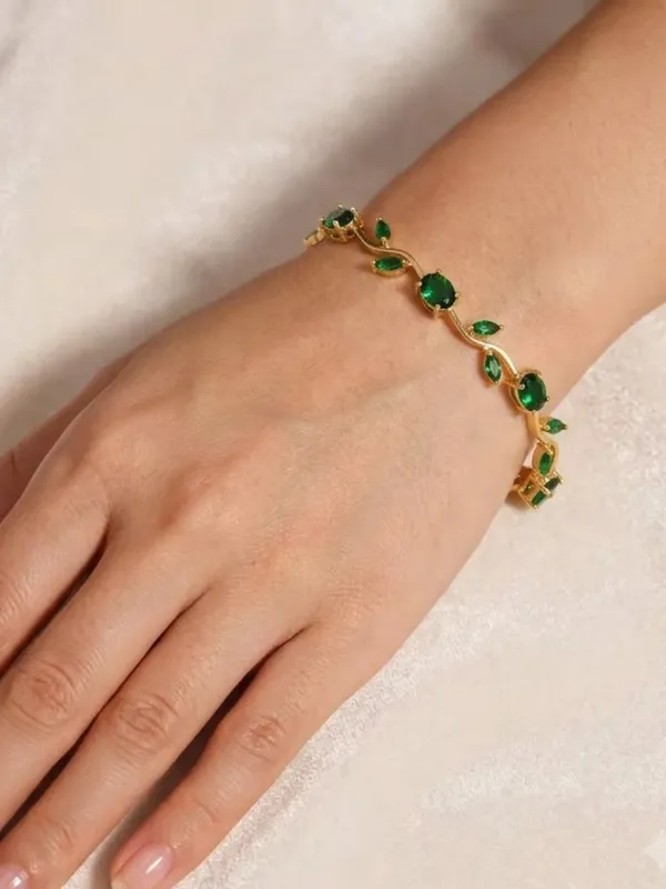 Green_Gold_Tone_Stone_Bracelet_for_Women