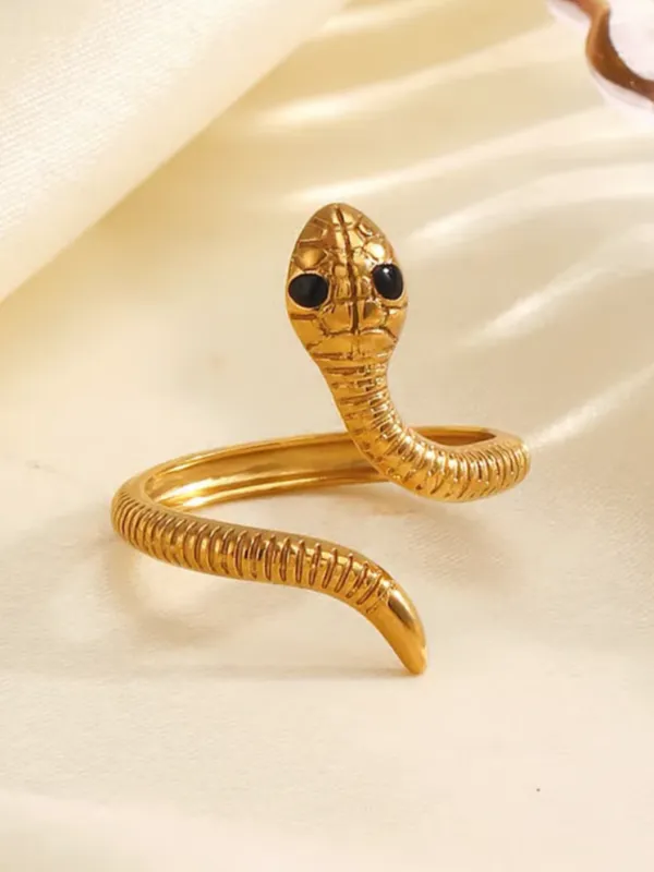Gold_Tone_Snake_Motif_Open_Ring_For_Women