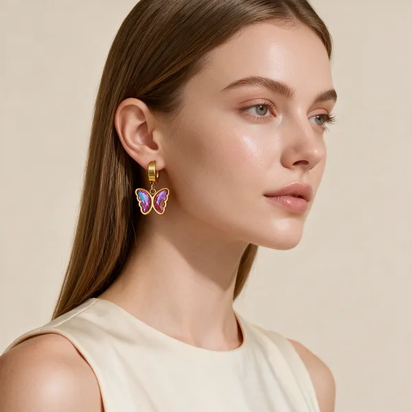 Gold_Tone_Butterfly_Drop_Earrings_For_Women