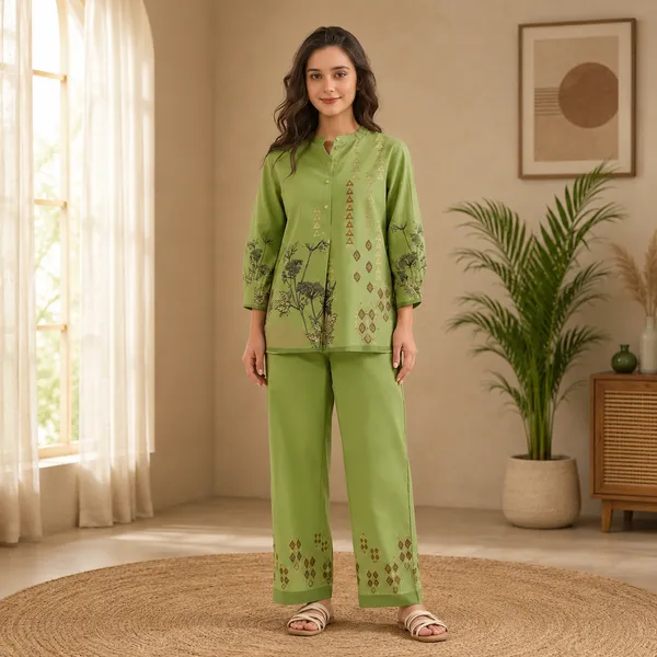 Green_Cotton_Co-Ord_Set_For_Women