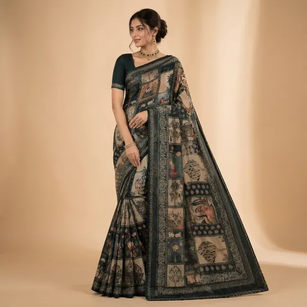 Multicolor_Fendi_Printed_Saree_For_Women