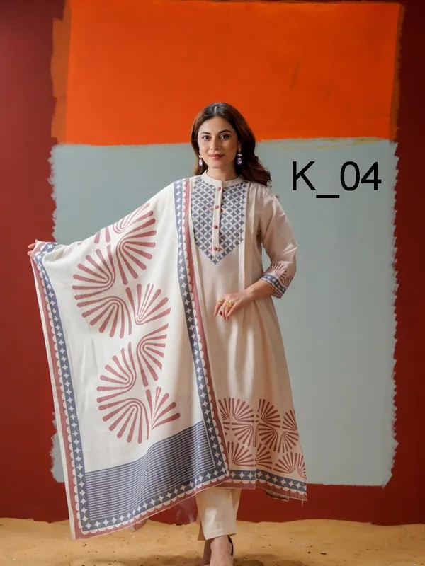 Cream_Cotton_Kurta_Set_For_Women