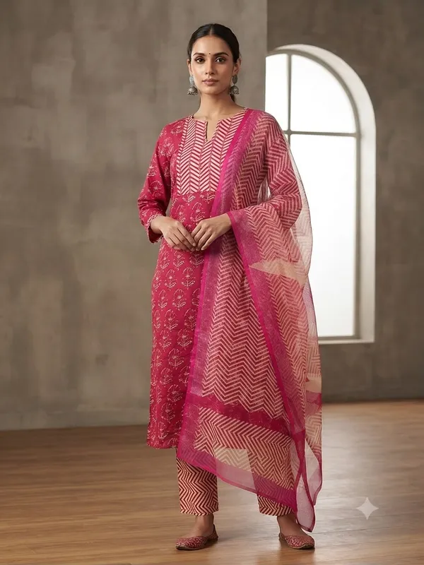 Pink_Cotton_Kurta_Set_For_Women