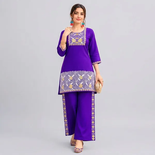 Purple_Cotton_Co-Ord_Set_For_Women