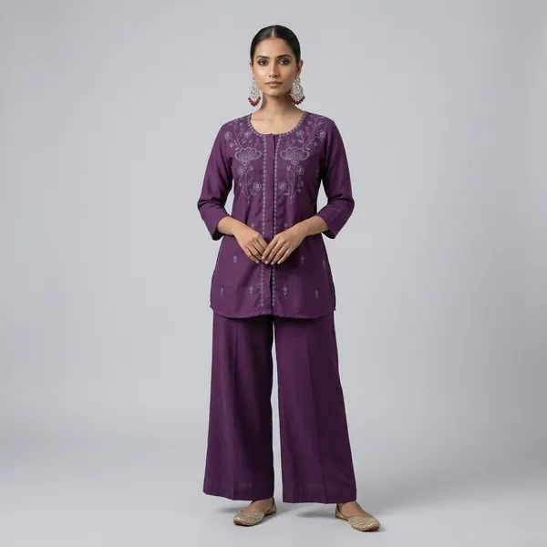 Purple_Cotton_Co-Ord_Set_For_Women