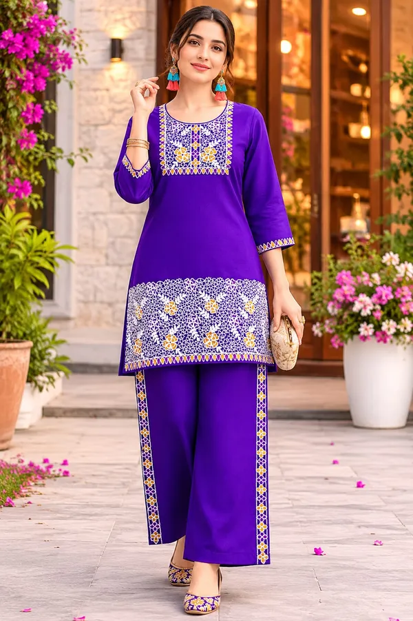Purple_Cotton_Co-Ord_Set_For_Women