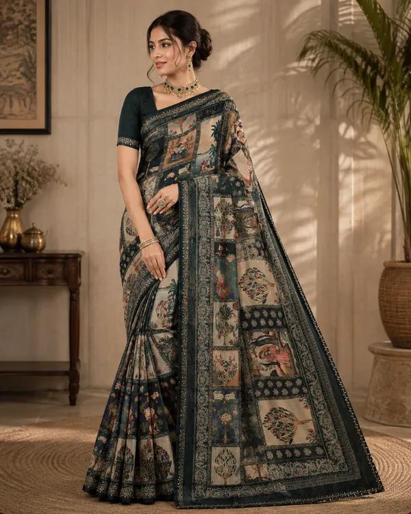 Multicolor_Fendi_Printed_Saree_For_Women