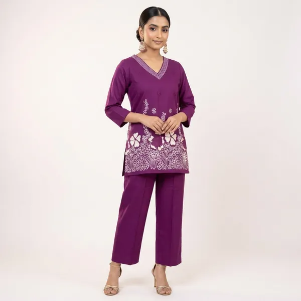 Purple_Cotton_Co-Ord_Set_For_Women