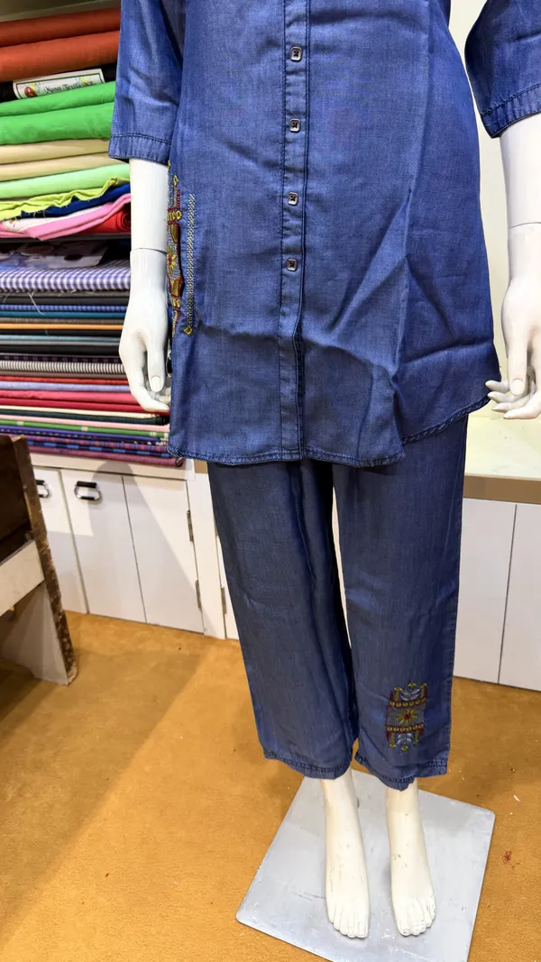 Denim_Blue_Denim_Cotton_Straight_Cord_Set_For_Women