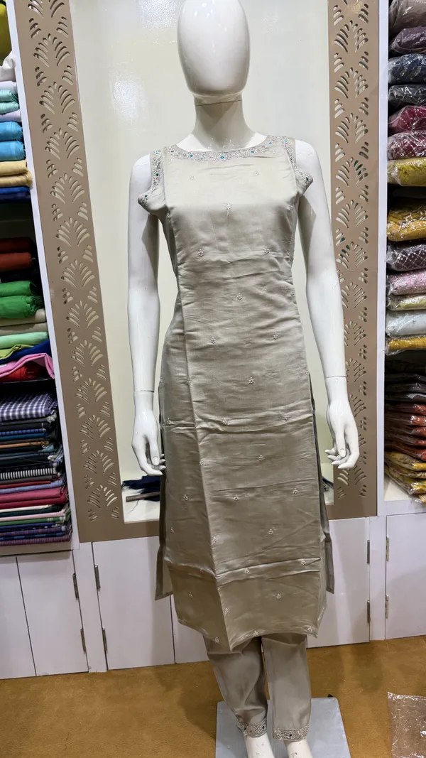 Grey_Modal_Silk_Straight_3_Piece_Suit_For_Women
