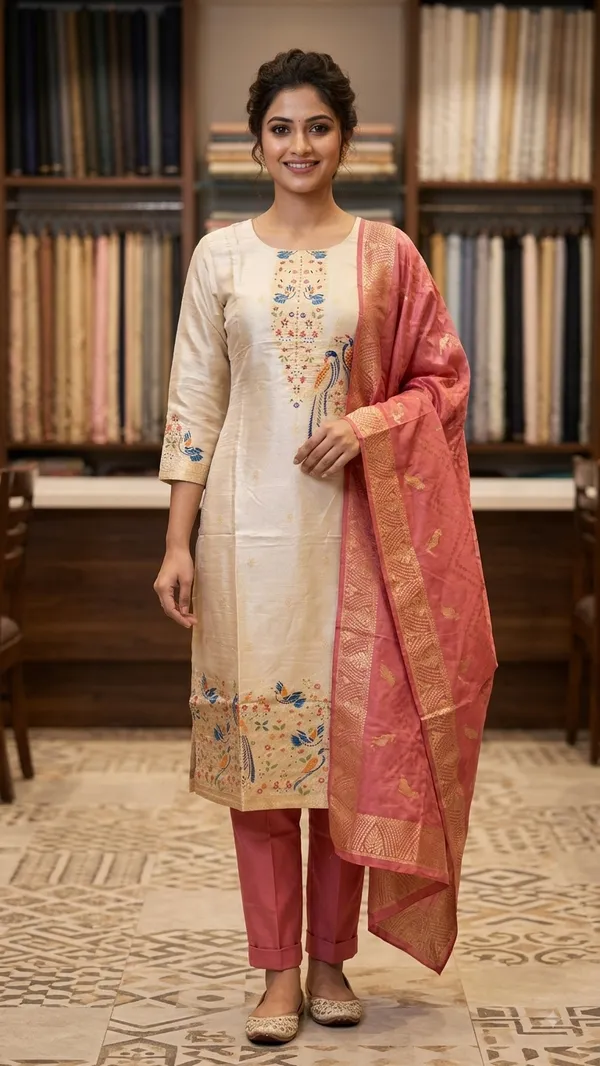Golden_Shimmer_Silk_Embroidered_3-Piece_Suit_For_Women