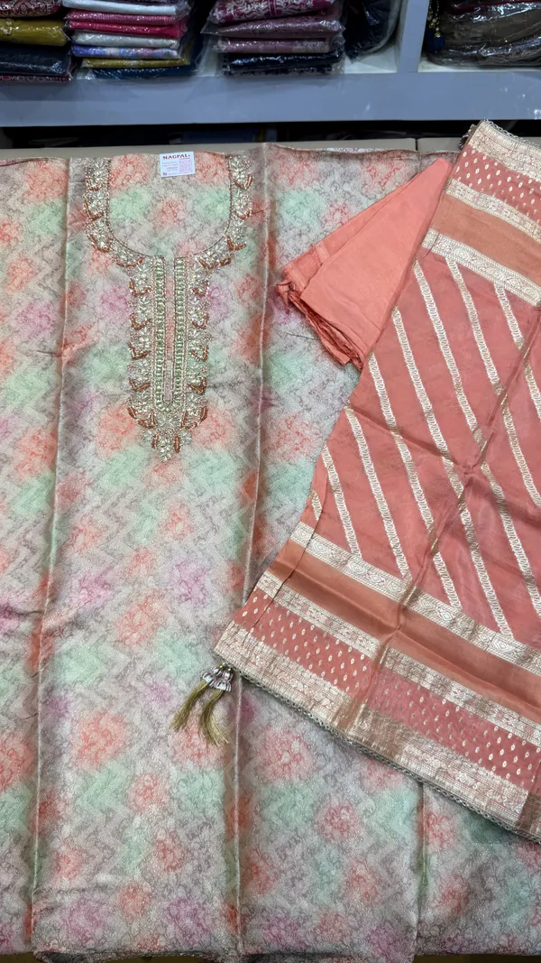Peach_Shimmer_Silk_Unstitched_Suit_For_Women
