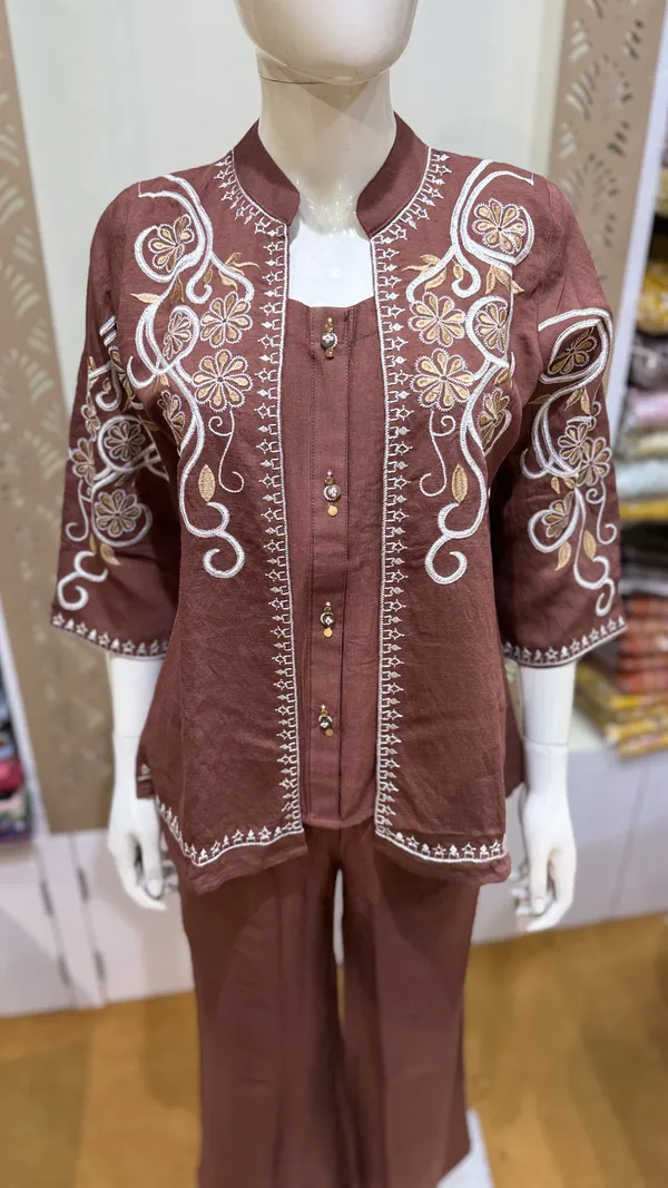Coffee_Fancy_Cotton_Relaxed_Jacket_Cord_Set_For_Women