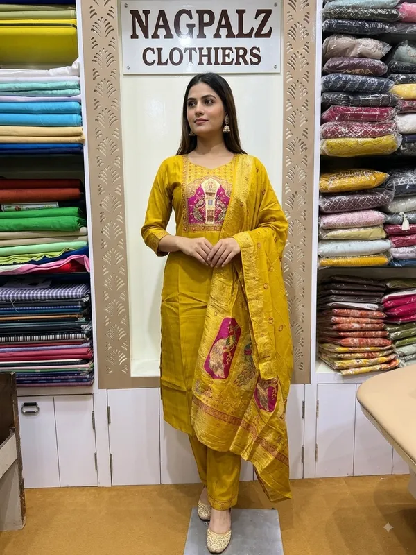 Mustard_Mal_Chanderi_Straight_3-Piece_Suit_For_Women