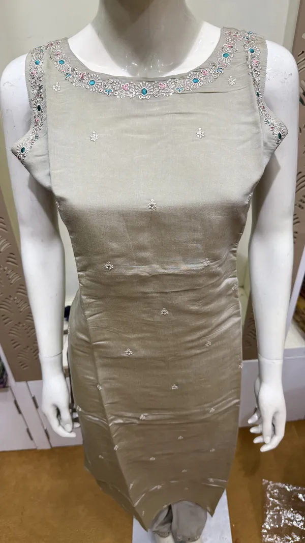 Grey_Modal_Silk_Straight_3_Piece_Suit_For_Women